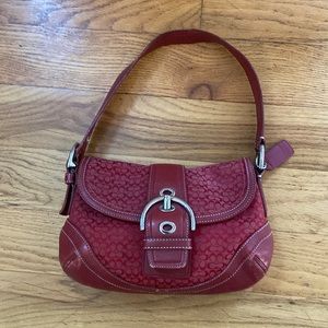 Y2K Burgundy baguette shoulder bag